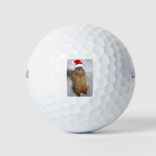 Weihnachtshörnchen mit dem Weihnachtsmann Golfball (Vorderseite)