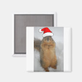 Weihnachtshörnchen mit dem Weihnachtsmann Magnet (Vorderseite/Rückseite)