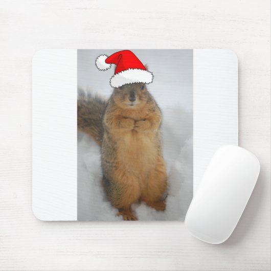 Weihnachtshörnchen mit dem Weihnachtsmann Mousepad (Mit Mouse)