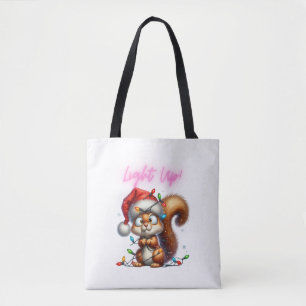 Weihnachtshörnchen mit festlicher Lichtkarte Tasche