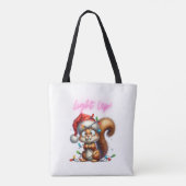 Weihnachtshörnchen mit festlicher Lichtkarte Tasche (Rückseite)