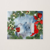 Weihnachtshörnchen mit Holiday Wreath Jigsaw Puzzle (Horizontal)