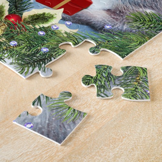 Weihnachtshörnchen mit Holiday Wreath Jigsaw Puzzle (Seite)