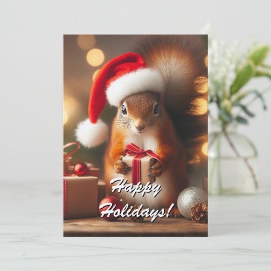 Weihnachtshörnchen mit individualisierbarer Karte (Stehend Vorderseite)