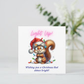 Weihnachtshörnchen mit Lights Fun Holiday Card (Stehend Vorderseite)