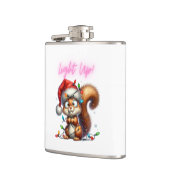 Weihnachtshörnchen mit Lights Fun Holiday Card Flachmann (Links)