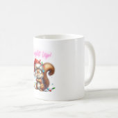 Weihnachtshörnchen mit Lights Fun Holiday Card Kaffeetasse (VorderseiteRechts)