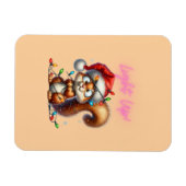 Weihnachtshörnchen mit Lights Fun Holiday Card Magnet (Horizontal)