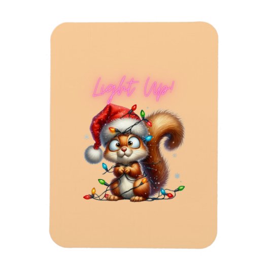 Weihnachtshörnchen mit Lights Fun Holiday Card Magnet (Vertikal)