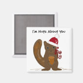 Weihnachtshörnchen mit Niedlichem Sprichwort Magnet (Vorderseite/Rückseite)