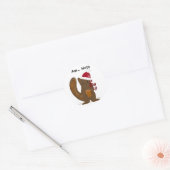 Weihnachtshörnchen mit Niedlichem Sprichwort Runder Aufkleber (Umschlag)