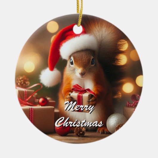 Weihnachtshörnchen mit Ornament individuell anpass (Vorne)