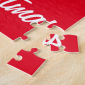 Weihnachtshörnchen mit Weihnachtsmannmütze Puzzle (Seite)