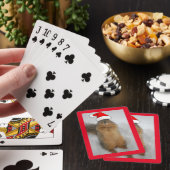 Weihnachtshörnchen mit Weihnachtsmannmütze Spielkarten (In Situ)