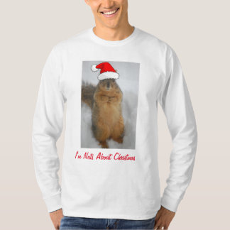 Weihnachtshörnchen mit Weihnachtsmannmütze T-Shirt