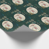 Weihnachtshörnchen, Schneeflocken Geschenkpapier (Ecke)