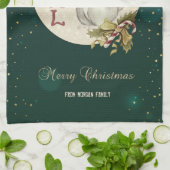 Weihnachtshörnchen, Schneeflocken Geschirrtuch (Gefaltet)