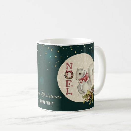 Weihnachtshörnchen, Schneeflocken Kaffeetasse (VorderseiteRechts)