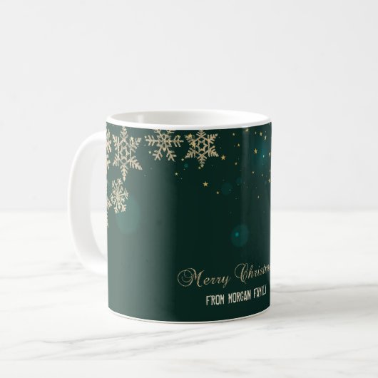 Weihnachtshörnchen, Schneeflocken Kaffeetasse (Vorderseite Links)