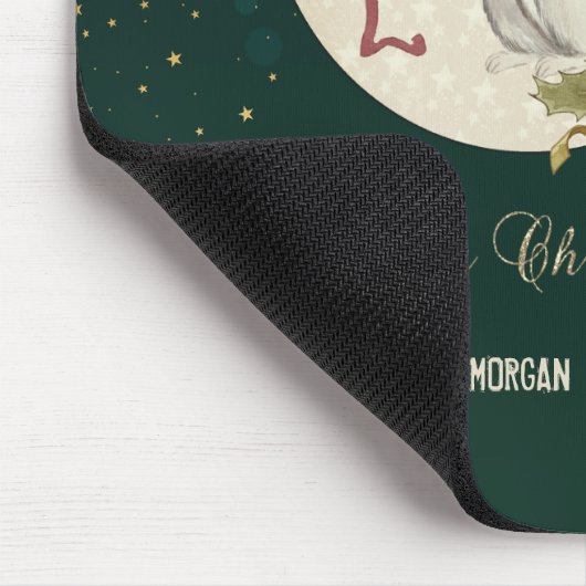 Weihnachtshörnchen, Schneeflocken Mousepad (Ecke)