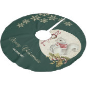 Weihnachtshörnchen, Schneeflocken Polyester Weihnachtsbaumdecke (Schrägansicht)