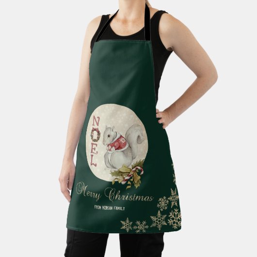 Weihnachtshörnchen, Schneeflocken Schürze (InSitu)