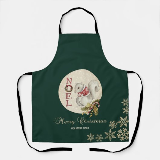 Weihnachtshörnchen, Schneeflocken Schürze (Vorderseite)