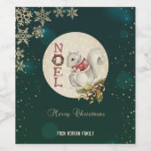 Weihnachtshörnchen, Schneeflocken Weinetikett (Einzelnes Label)