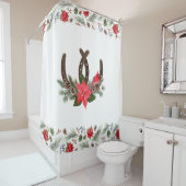 Weihnachtshorseshoe Poinsettia Duschvorhang (Beispiel)