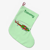 Weihnachtshubschrauber im Schnee Großer Weihnachtsstrumpf (Vorderansicht (hängend))