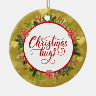 Weihnachtshugs Personalisiert bis ab Jahr Keramik Ornament