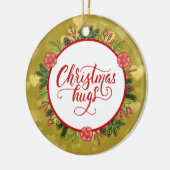 Weihnachtshugs Personalisiert bis ab Jahr Keramik Ornament (Links)