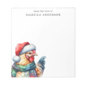 Weihnachtshühnchen vom Schreibtisch Notizblock (Vorderseite)