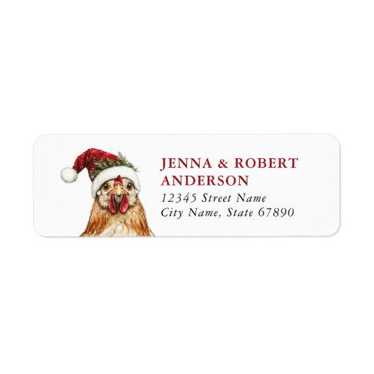 Weihnachtshühner-Rücksendeadressen-Aufkleber (Vorne)