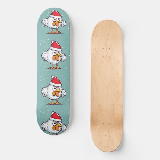 Weihnachtshühnerskateboard Skateboard (Vorderseite)