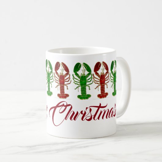 Weihnachtshummer Kaffeetasse (VorderseiteRechts)