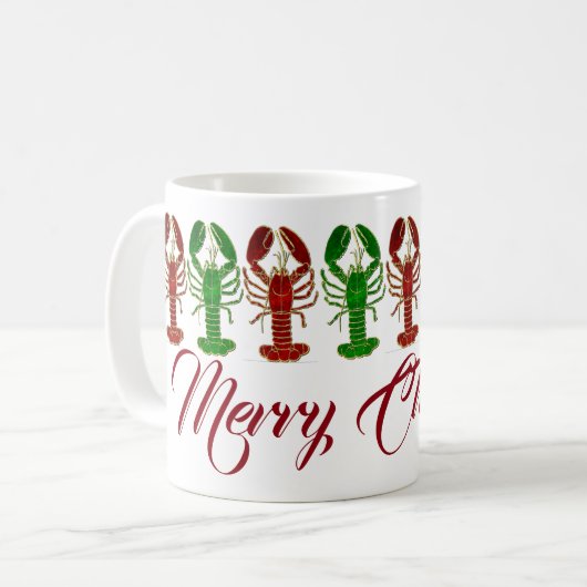 Weihnachtshummer Kaffeetasse (Vorderseite Links)