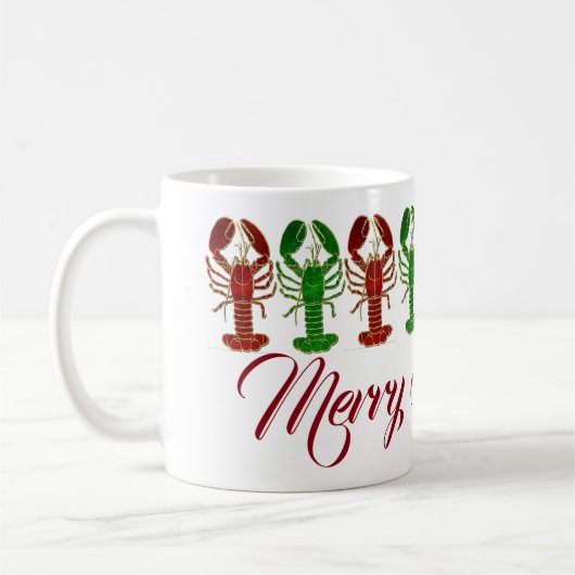 Weihnachtshummer Kaffeetasse (Links)