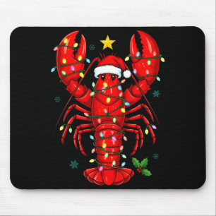 Weihnachtshummer mit Santa-Hut Lustiger Feiertag  Mousepad