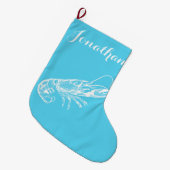 WeihnachtsHummer-Strumpf an der Küste Großer Weihnachtsstrumpf (Vorderansicht (hängend))