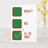 Weihnachtshumor Unartige oder Artige Kontrollkästc Karte (Gelbe Blume)