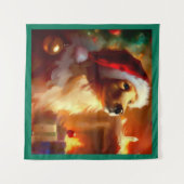 Weihnachtshund 1 wandteppich (Vorderseite (Horizontal))