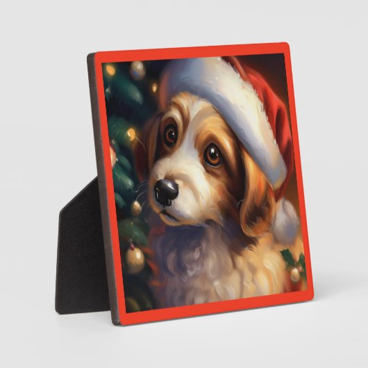 Weihnachtshund 2 fotoplatte (Vorderseite)