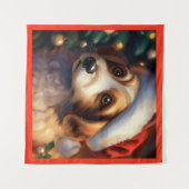 Weihnachtshund 2 wandteppich (Vorderseite (Horizontal))