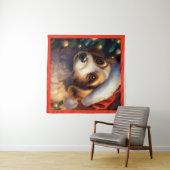 Weihnachtshund 2 wandteppich (Beispiel (Horizontal))