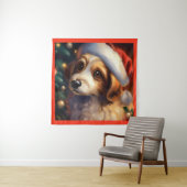 Weihnachtshund 2 wandteppich (Beispiel)