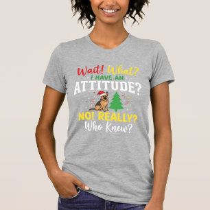 Weihnachtshund Attitüde Humor T-Shirt