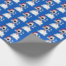 Weihnachtshund auf blau
