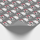 Weihnachtshund auf Grau Geschenkpapier (Ecke)