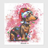 Weihnachtshund Aufkleber (Blatt)